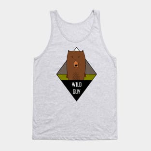 Wild Guy Bear Illustration Tank Top